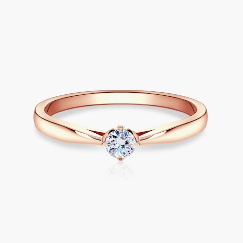 Pierścionek zaręczynowy SAVICKI: różowe złoto, diament